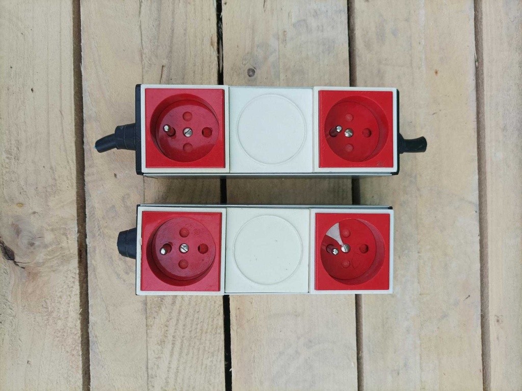 Bloc de 2 prises clipsables goulottes