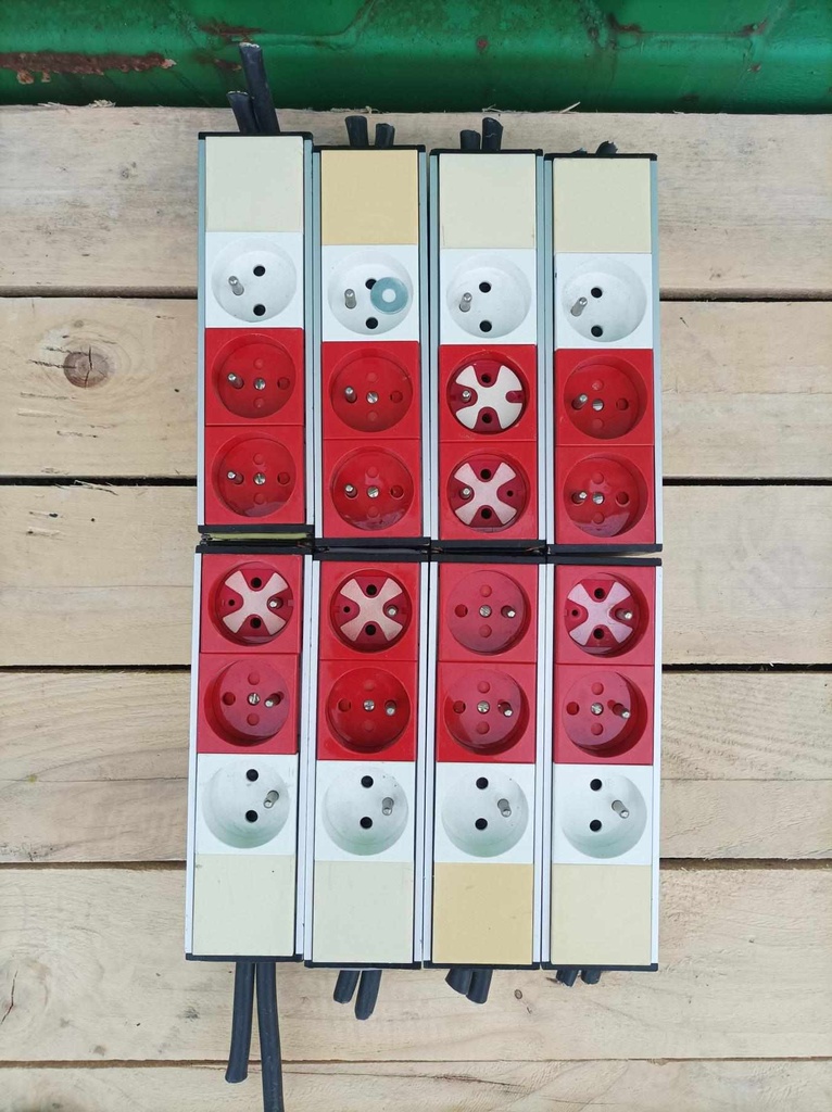 Bloc de 3 prises clipsables goulottes