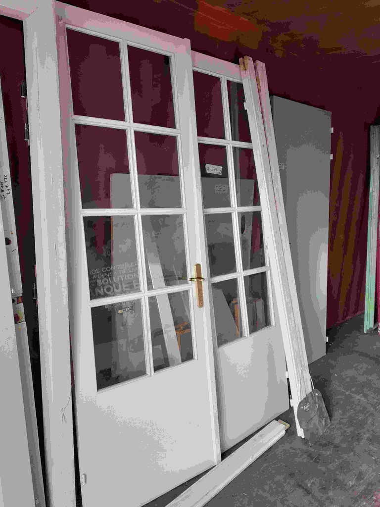 Ouvrant porte double bois à croisillon