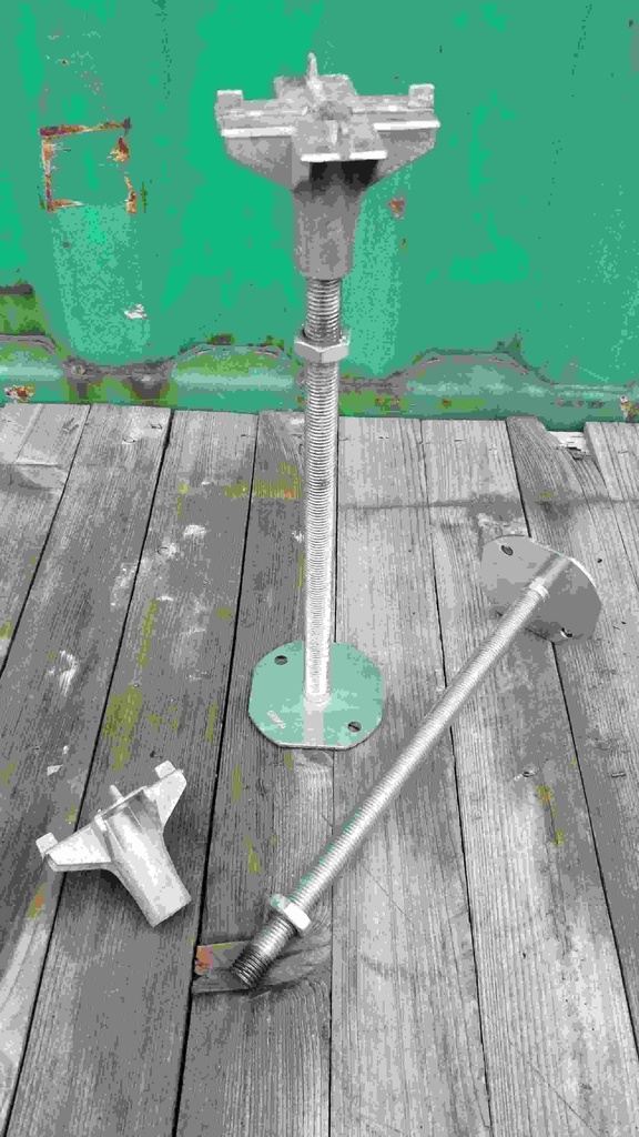 Pied verin plancher technique tête et embase