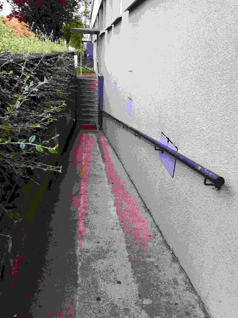 Main-courante coudée verte