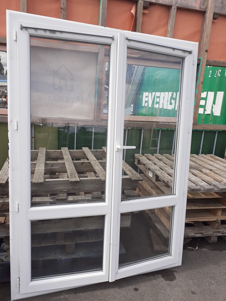 Porte-fenêtre PVC deux vantaux l:142xh:188cm