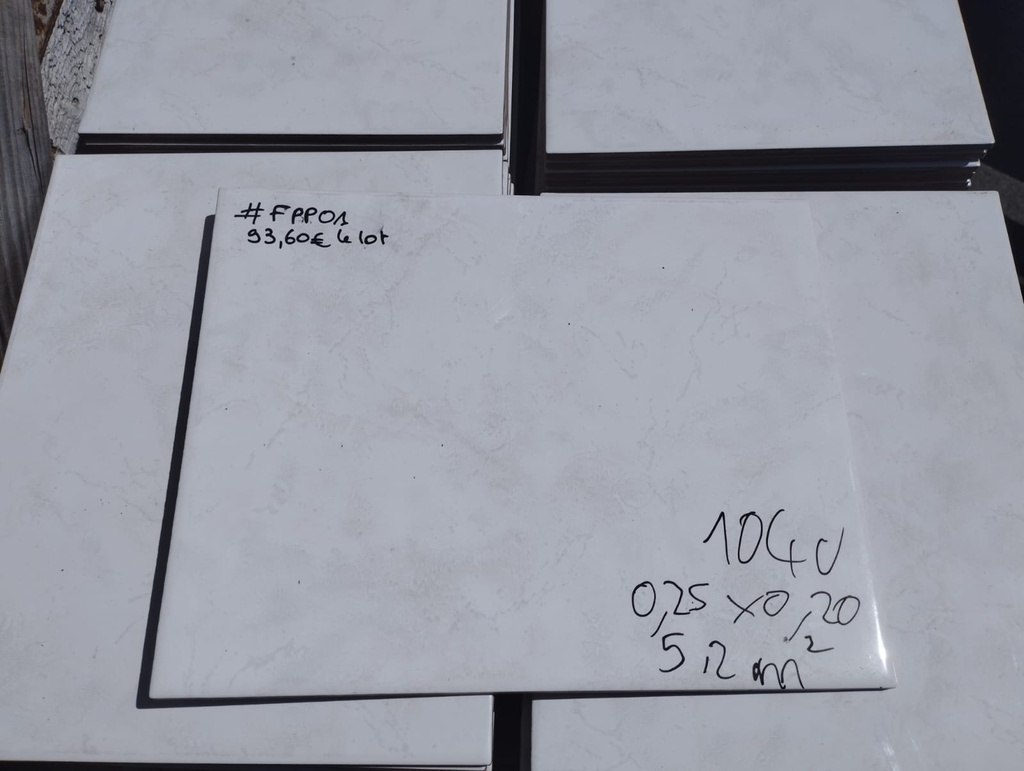 Lot 5,2m² faïence 0.25x0.20