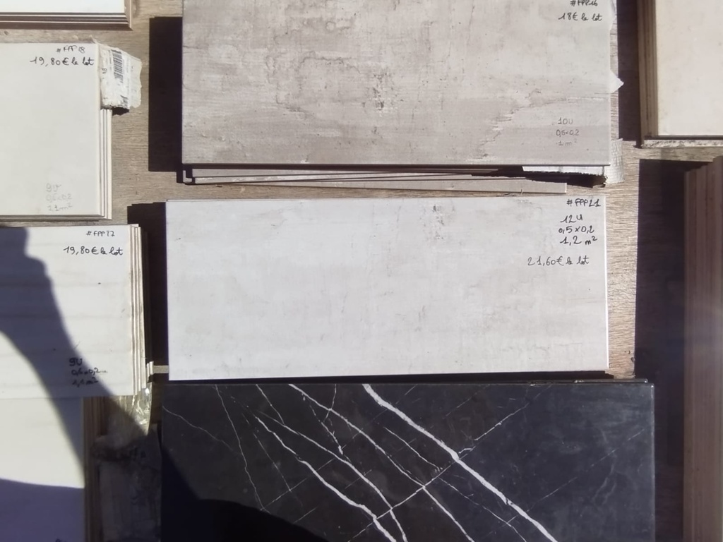 Lot 1,2m² faïence 0,5x0,2 