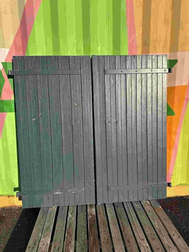 [#718] Paire de volets bois gris foncé