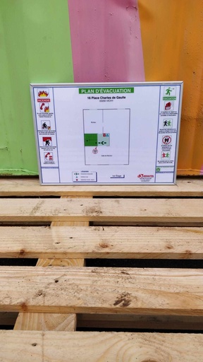 [#805] Cadre aluminium - plan d'évacuation format A3