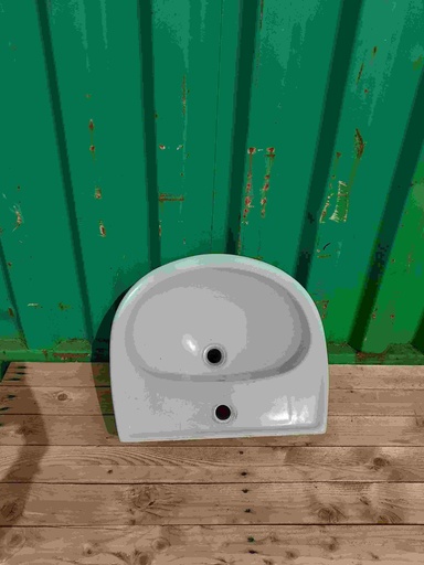 [#1194] Lavabo céramique blanc sans robinetterie
