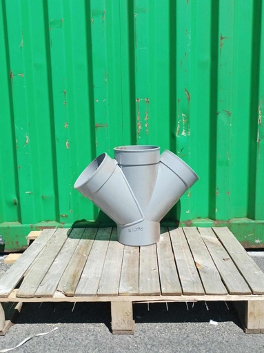 [#1096] Culotte PVC Double Parallèle 45° Ø200mm mâle-femelle