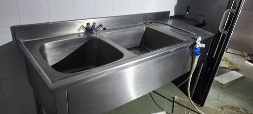 [R24] Evier Inox 2 Bacs + Egouttoir