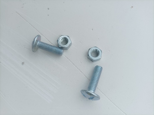 [260513PAR10] Ecrous + boulons poêlier 22mm Ø4mm